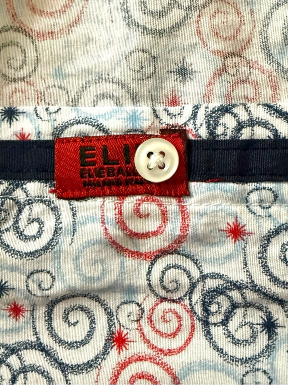 Elie Balleh Long Sleeve Dress Shirt Size XL Neck 17 Slim Fit Swirl Print Italy - Picture 13 of 14